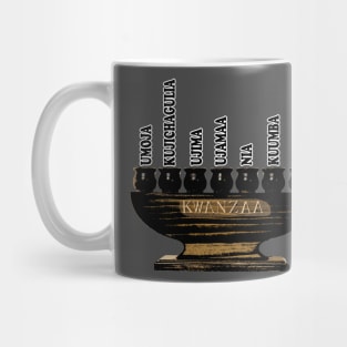 Kwanzaa Kinara Swahili Black Mug